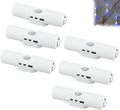 Rechargeable Smart LED Motion Sensor Ambient Light, Punch-Free Smart Sensor Magnetic Rechargeable LED Lights, Color Changing Motion Sensor Light for Stairs, Wardrobe, Cabinet (6, White-RGB 7colors)