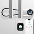 Fingerprint Cable Lock, eLinkSmart Fridge Locks with Bluetooth APP Control, Biometric Smart Padlock for Adults Baby Proof Cabinet Refrigerator French Door Cabinet Gate Locker Bike, 8.6'' Long Silver