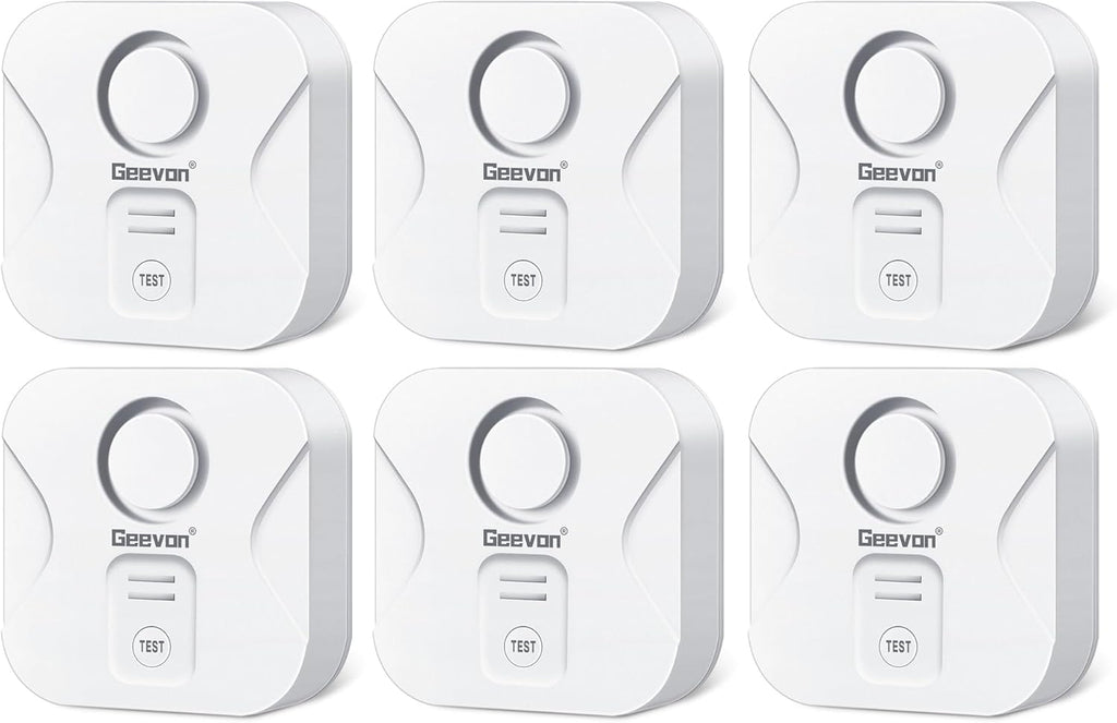 Geevon 2 Pack Water Leak Detectors for Home, 100dB Loud Water Alarm Sensor Leak Detection with Drip Alert for Basements, Laundry Rooms, Kitchen, IP56 Waterproof(Battery Included)