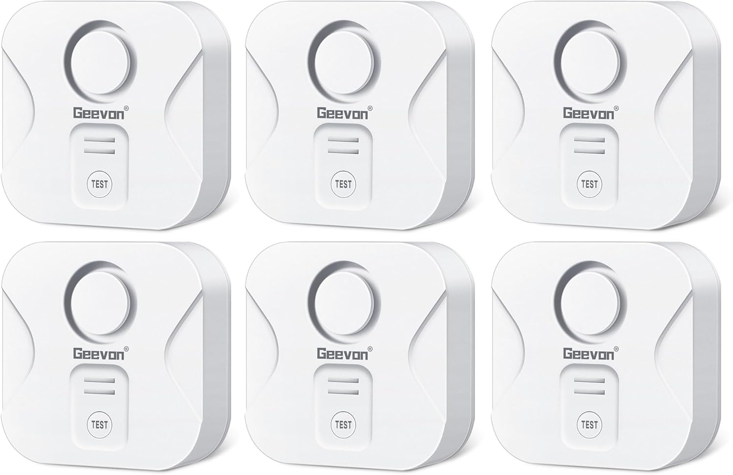 Geevon 2 Pack Water Leak Detectors for Home, 100dB Loud Water Alarm Sensor Leak Detection with Drip Alert for Basements, Laundry Rooms, Kitchen, IP56 Waterproof(Battery Included)