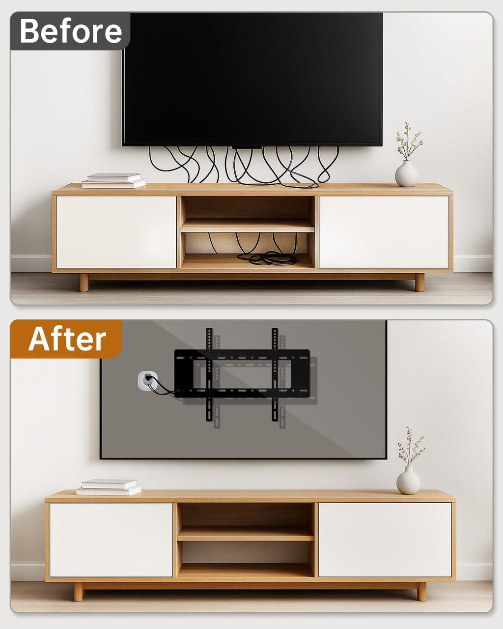 in-Wall Cable Management Kit, Wire Hider for Power & Low Voltage Cables, TV Cord Hider for Wall Mounted TV, TV Cable Hider Wall Kit, Includes Hole Saw Drill Attachment