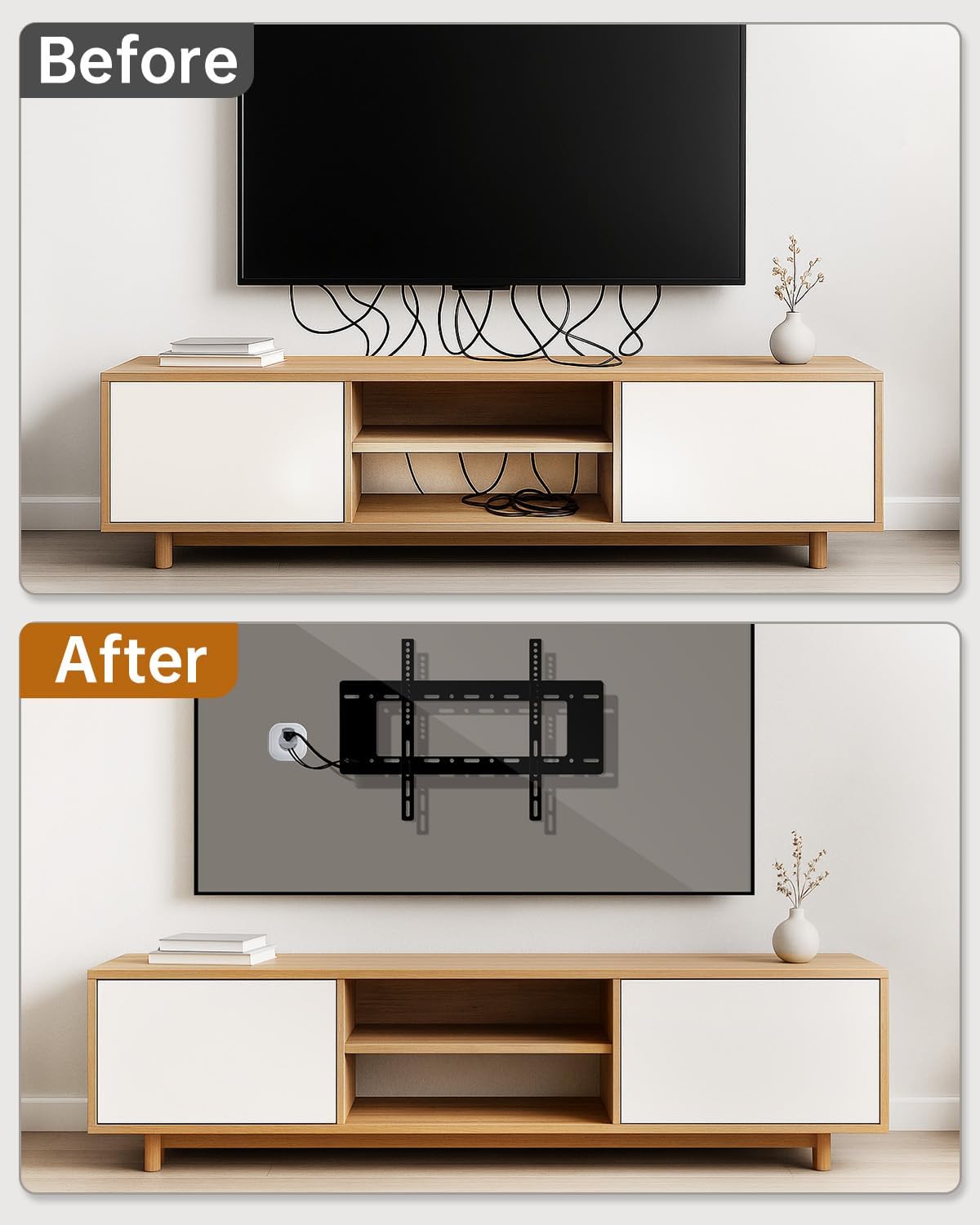 in-Wall Cable Management Kit, Wire Hider for Power & Low Voltage Cables, TV Cord Hider for Wall Mounted TV, TV Cable Hider Wall Kit, Includes Hole Saw Drill Attachment