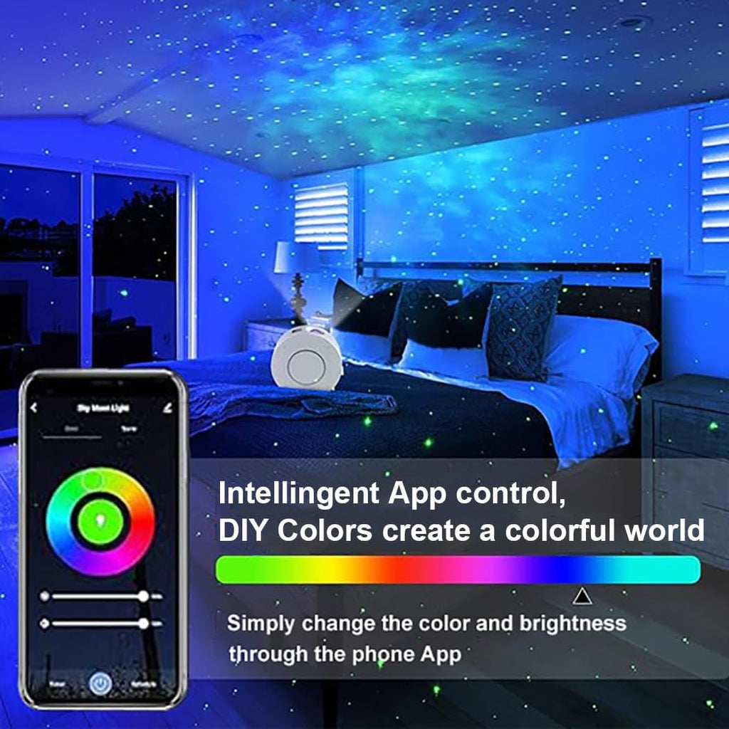 Galaxy Projector for Bedroom, Star Projector,Smart APP Memory Setting,Compatible with Alexa & Google Home, for Kids Adults Bedroom,Room Decor,Game Room,Party (Blue Star+Remote)