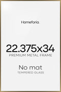 Homeforia 22.375x34 Bronze Puzzle Frame, High End Metal 22.375 x 34 Picture Frames without Mat, 34x22.375 Brass Poster Frames for Wall, 22.375by34 Puzzle Art Frames, Tempered Glass, Wall Kit, Set of 1