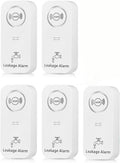 90dB Loud Water Leak Detector 5 Pack, Complete Wireless Alarm Set with 3 Probes Each for Whole House, for Kitchen Bathrooms Basement Garage, Drip & Flood Sensor