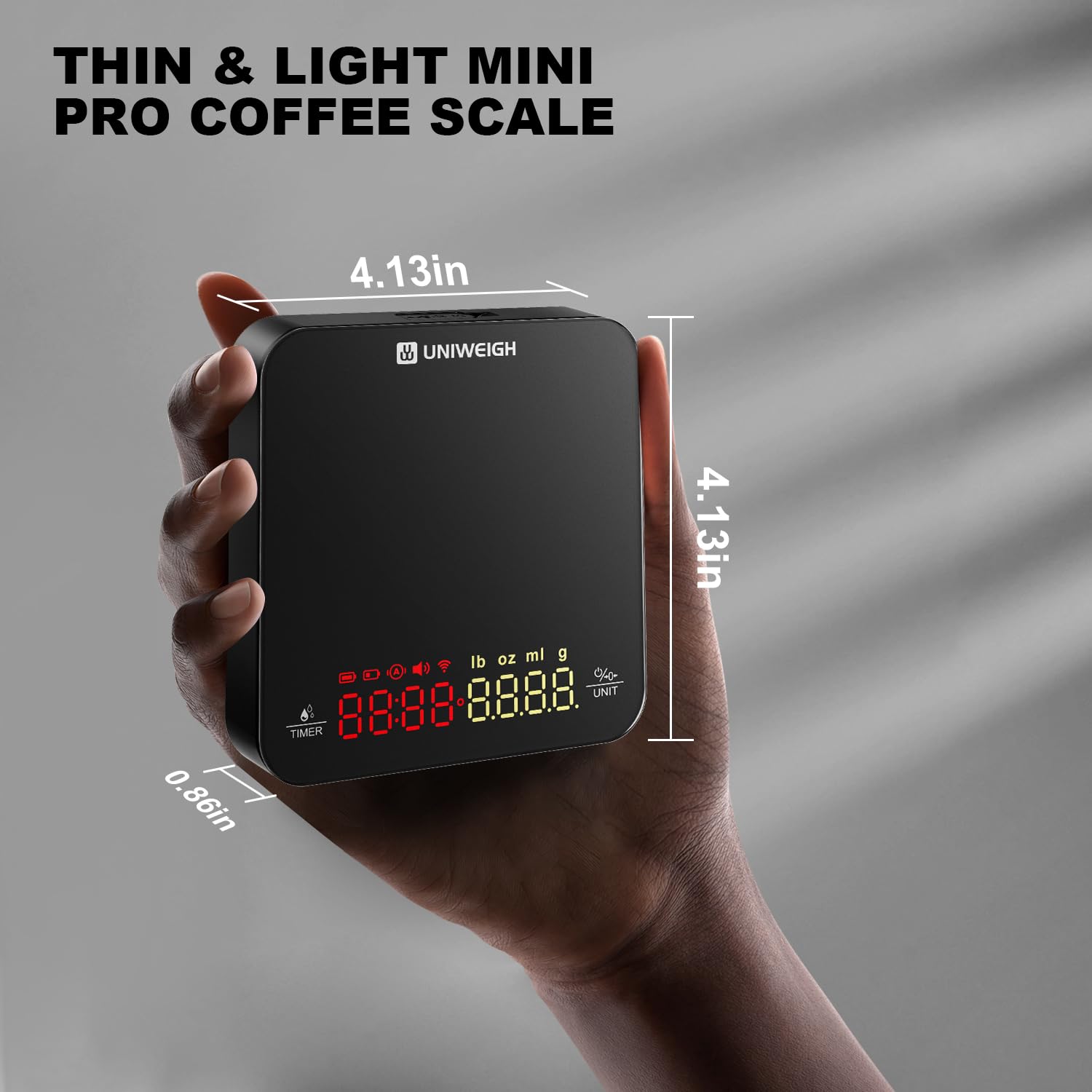 Mini Coffee Scale with Timer,Rechargeable Espresso Scale,2kg/0.1g Precision Scale for Espresso and Pour-Over Coffee, Portable Digital Kitchen Scale with Automatic Timing,Black