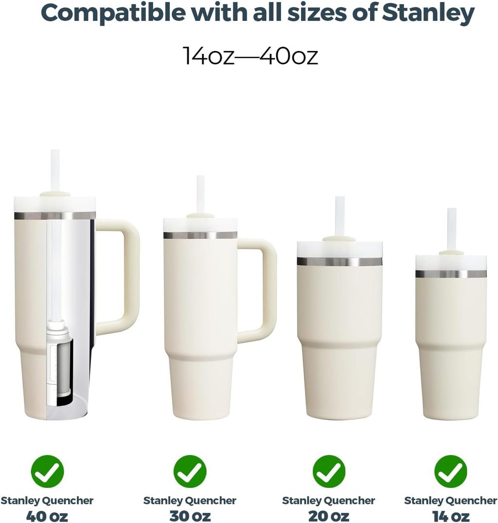 PureSip Adapt Stanley Cup Straw, Reusable Straws with Filter, Stanley Straw Replacement 40 oz, 30 oz, Plastic Straws for WATERH Vita Bottle, Simple Modern, Hydro Flask (1 Filter + 5 Straws)