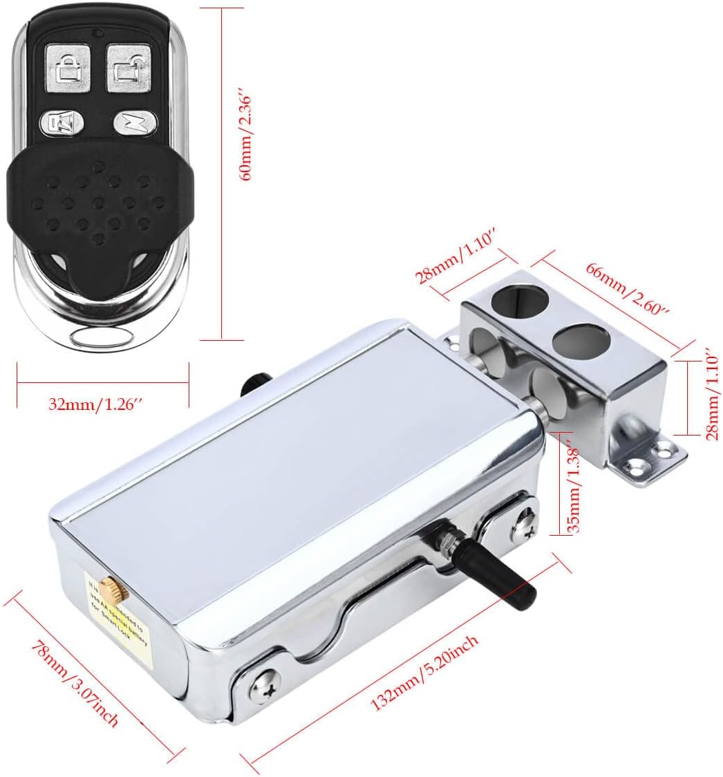 Electronic Deadbolt, Remote Control Anti-Theft Home Security Keyless Smart Hidden Door Lock with 4 Remote Controls