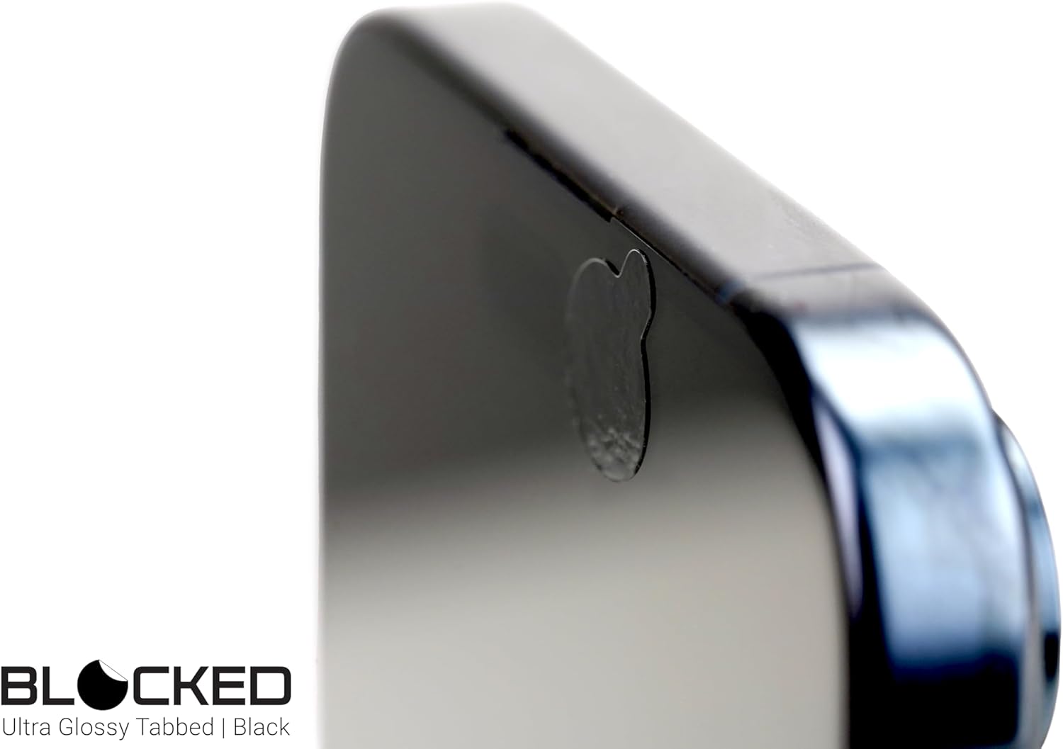 BLOCKED Stackable Webcam/Camera Vinyl Covers | 57 TabbedLow-Tack Restickable Webcam Sticker | Multiple Sizes | Black 57-Pack Tabbed (Ultra Glossy)