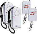 Topvico Door Handle Alarm Vibration Triggered, Hotel Travel Portable Door Alarm, 130dB Wireless Home Security for Kids, Elderly, Dementia, Remote Controller for Sensitivity Volume Adjust, 2 Pack
