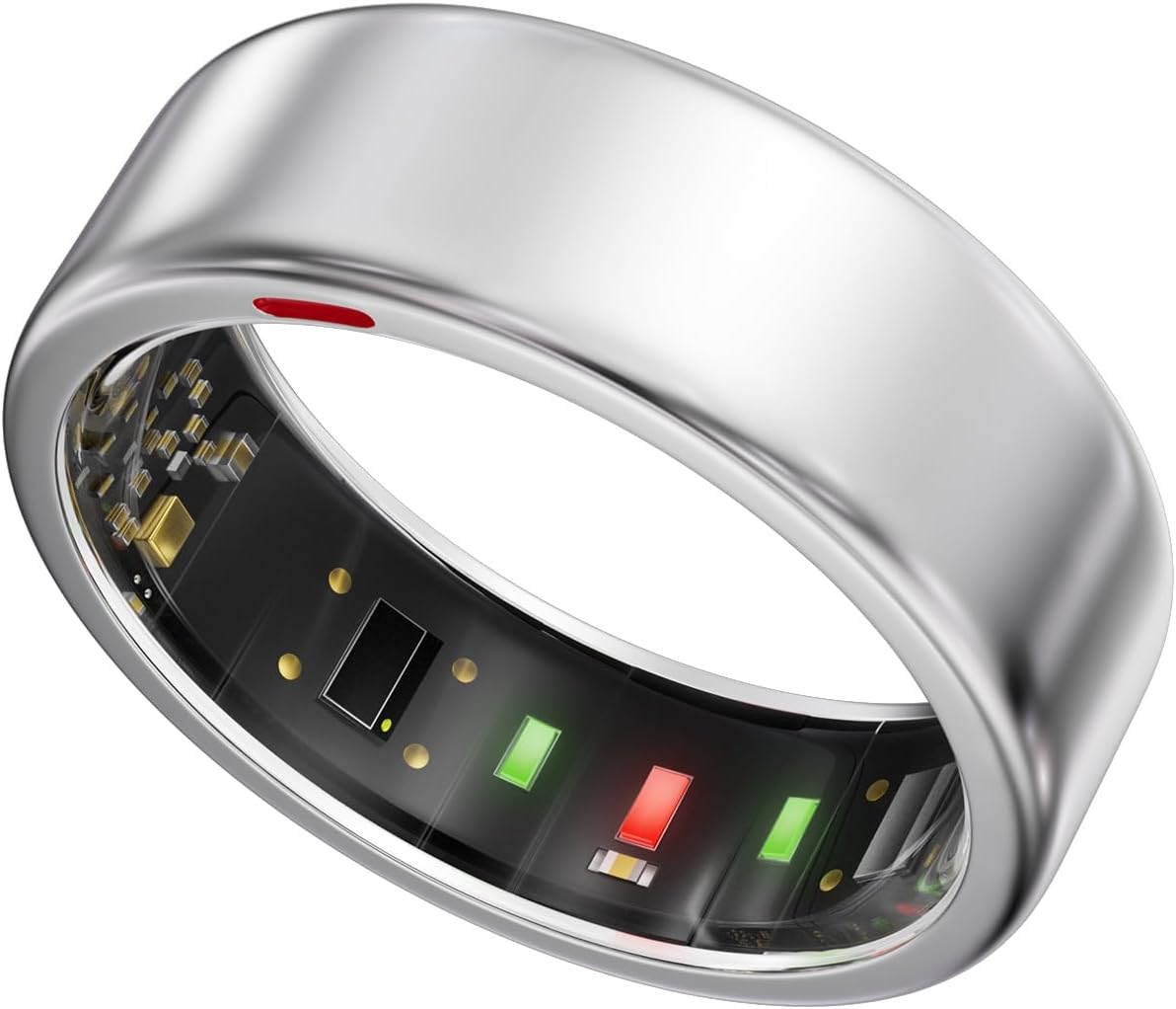 Smart Ring for Women Men- Sleep/Fitness/Stress/Heart Rate Tracker- Menstrual Records - 7 Days Battery Life - Wireless Charging - No APP Subscription - iOS & Android Compatible(Silver, Size 10)