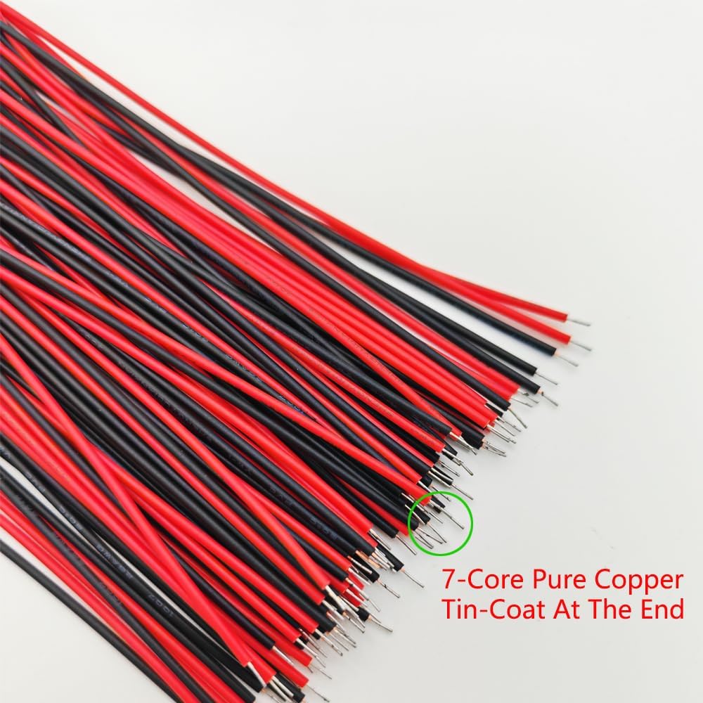 50pcs 110VAC 5mm Red LED Lights Emitting Diodes, Prewired 7.9 Inch V LED Light Diffused Colored Lens Small LED