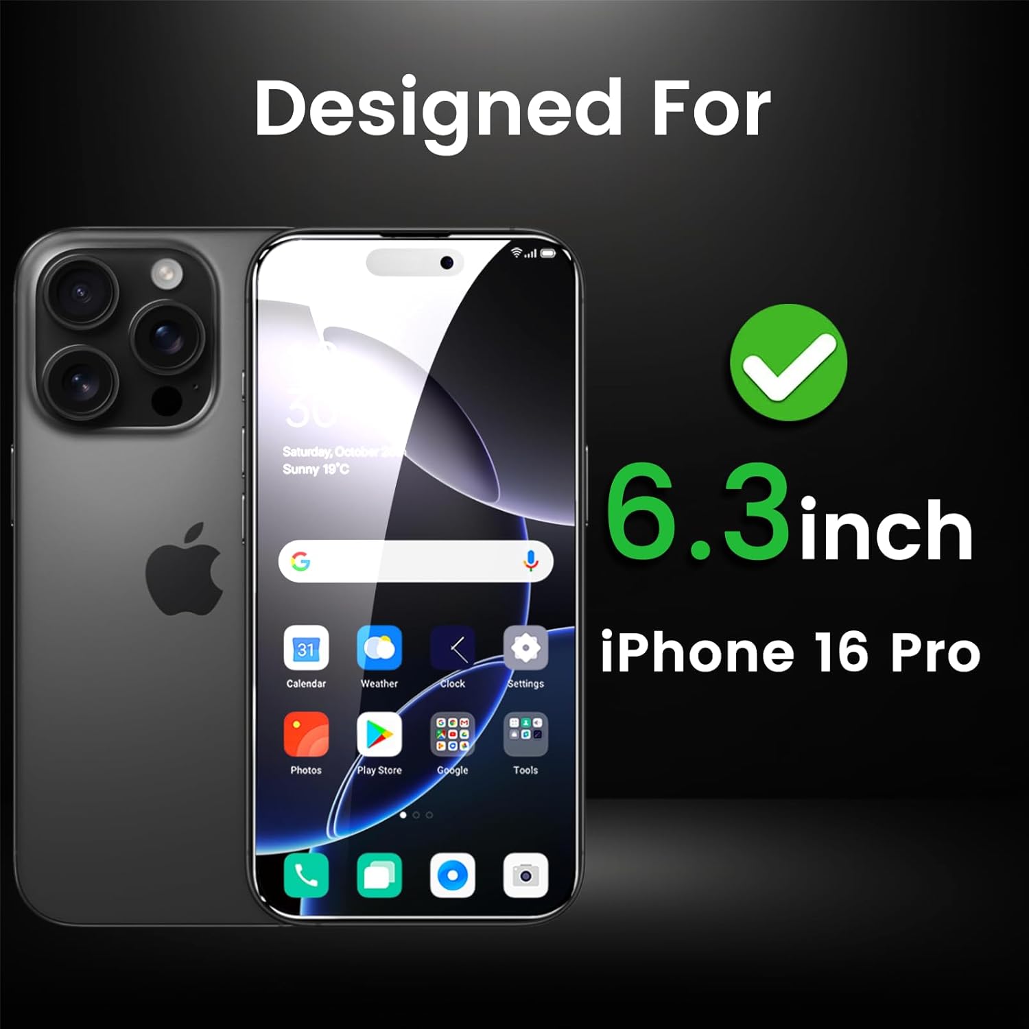 4 Pack Privacy Screen Protector for iPhone 16 Pro 6.3 Inch with 4 Pack Camera Lens Protector, Anti Spy Tempered Glass Film, Anti-Scratch, Touch Sensitive, Case Friendly