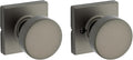 Kwikset Pismo Interior Square Passage Door Knob, Handle for Closet and Hallway Doors, Non-Locking Doorknob, Gunmetal