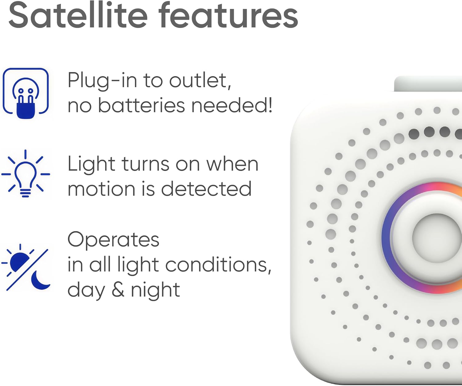 Satellite - Eliminate Dead Zones & Boost Signal - Motion & Light Detector - Works w/Nomo Smart Care System - 2 Pack