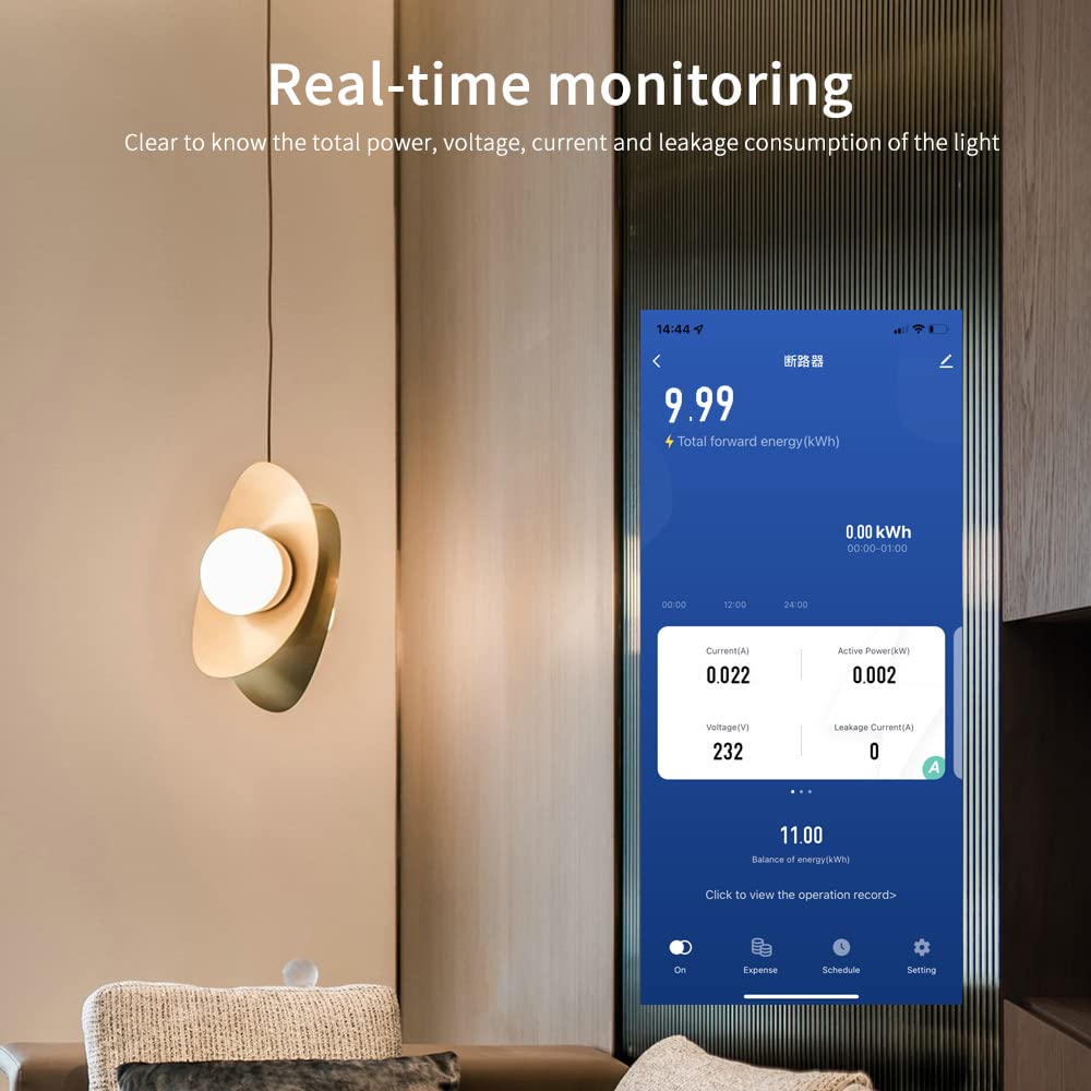 eMylo Single-Phase Smart Energy Meter 63A 80-400V - Circuit Breaker & Leakage Protection, 2.4G WiFi Electricity Monitor with Tuya APP Remote Control for Home, Apartment, Factory