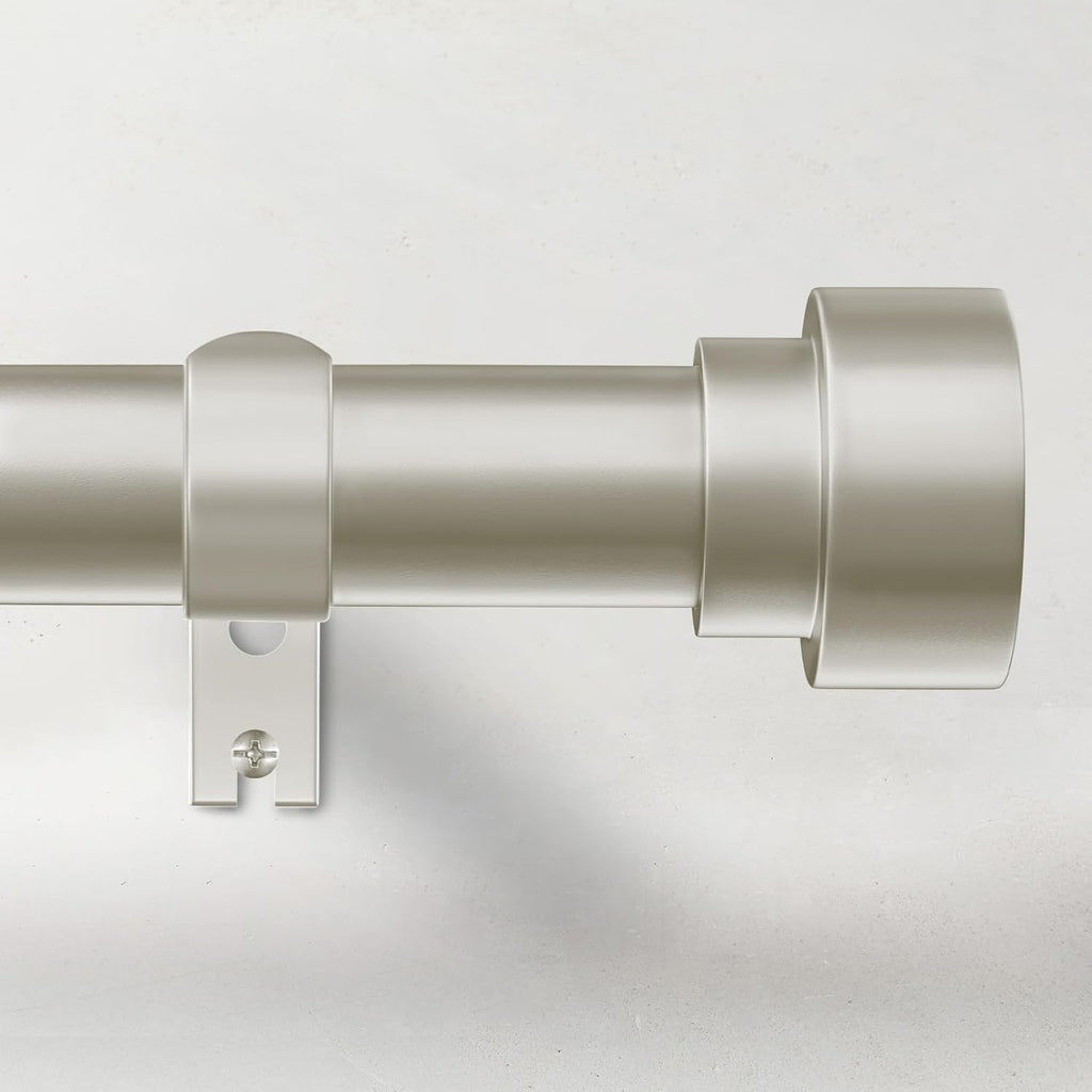 Time Forest Curtain Rods for Windows 28 to 48, 1 Inch Adjustable Heavy Duty Curtain Rod with Simple End Caps, Outdoor Window Drapery Rods for Patio, Size 32"-60", Brushed Nickel