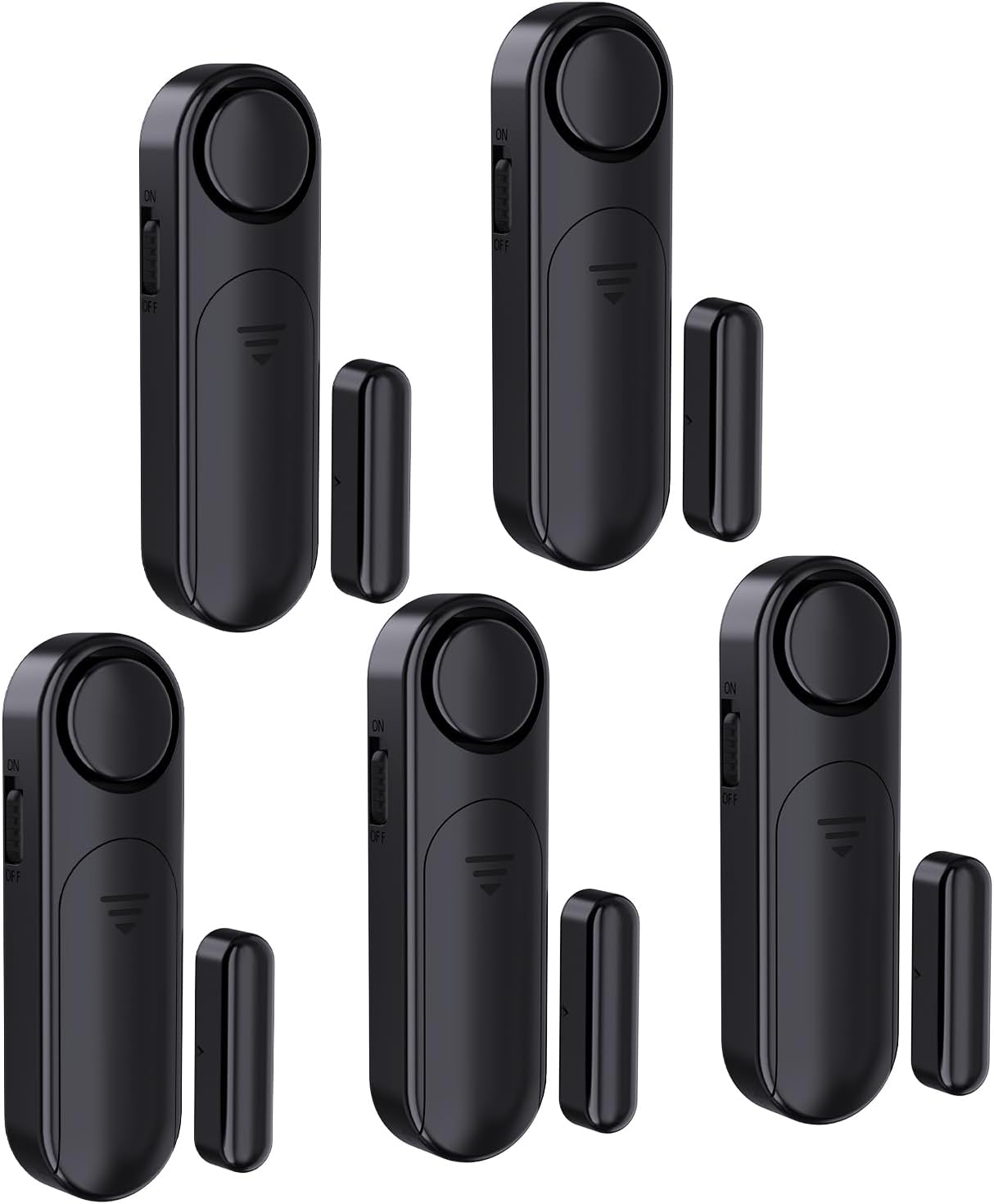 5-Pack Window Alarms for Home Security, 120dB Door and Window Open Sensor Chime for Kid Safety, Pool Safety, Sliding Door, DIY Protection, Easy Installation,Ideal for Home,Garage,Apartment,Black