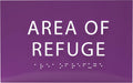 6" X4" Area of Refuge Sign - ADA Compliant Tactile Graphics Grade 2 Braille Text | Wall Mount Plastic Signs for Shopping Malls, Offices, Hotels, Schools, Apartments & Restaurants