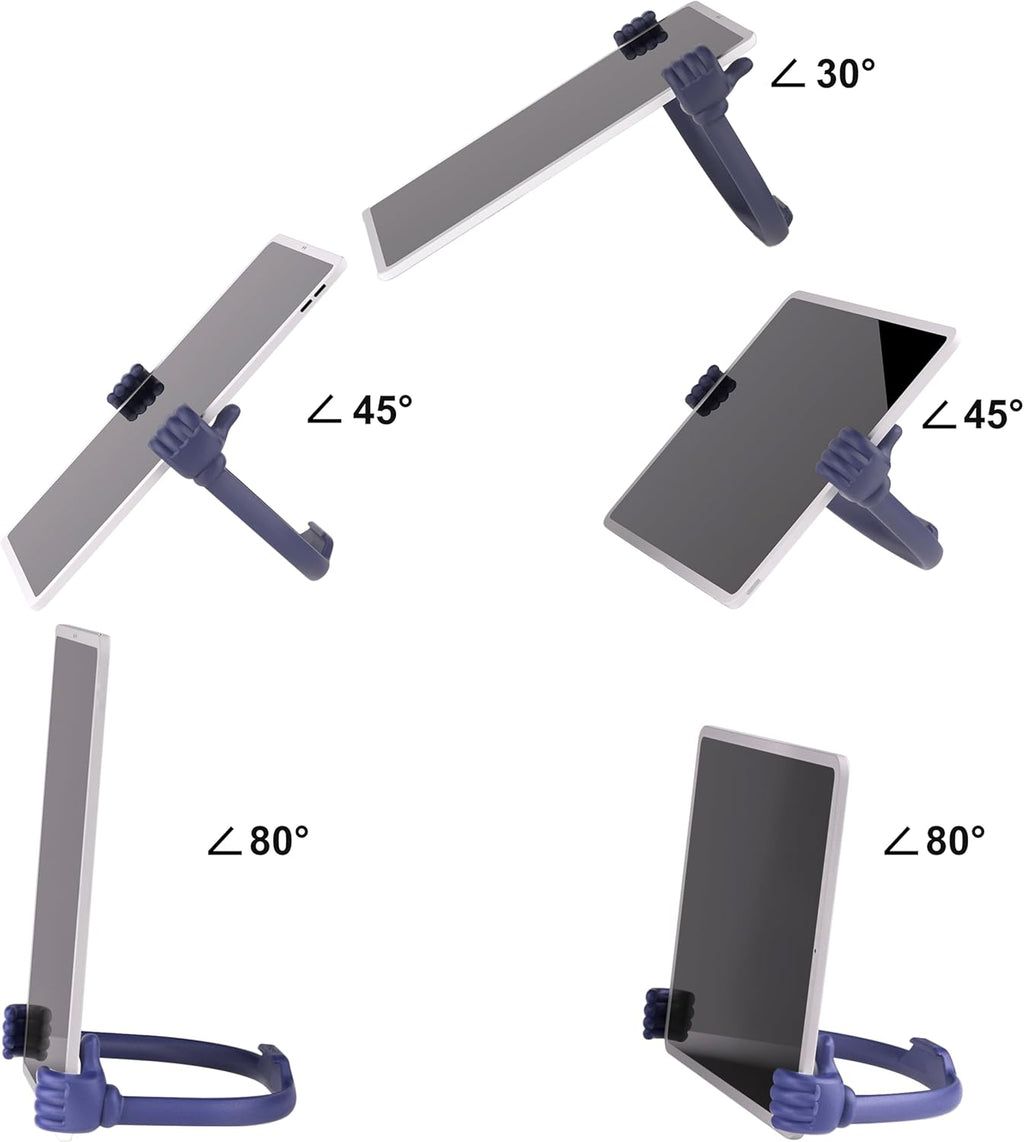 Honsky Adjustable Tablet Stand, Portable Phone Holder for Desk Bed - Multi-Angle Drawing Stand Compatible with All Tablets (Blue Deep & Purple)