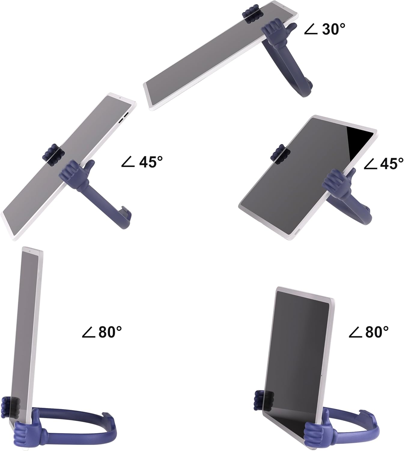 Honsky Adjustable Tablet Stand, Portable Phone Holder for Desk Bed - Multi-Angle Drawing Stand Compatible with All Tablets (Blue Deep & Purple)