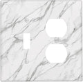 Decorative Outlet Covers Modern Grey Marble Texture 2 Gang Light Switch Cover Plate Single Toggle Duplex Wall Plates for Electrical Outlets Switch Plate Covers for Bedroom Kitchen Decor