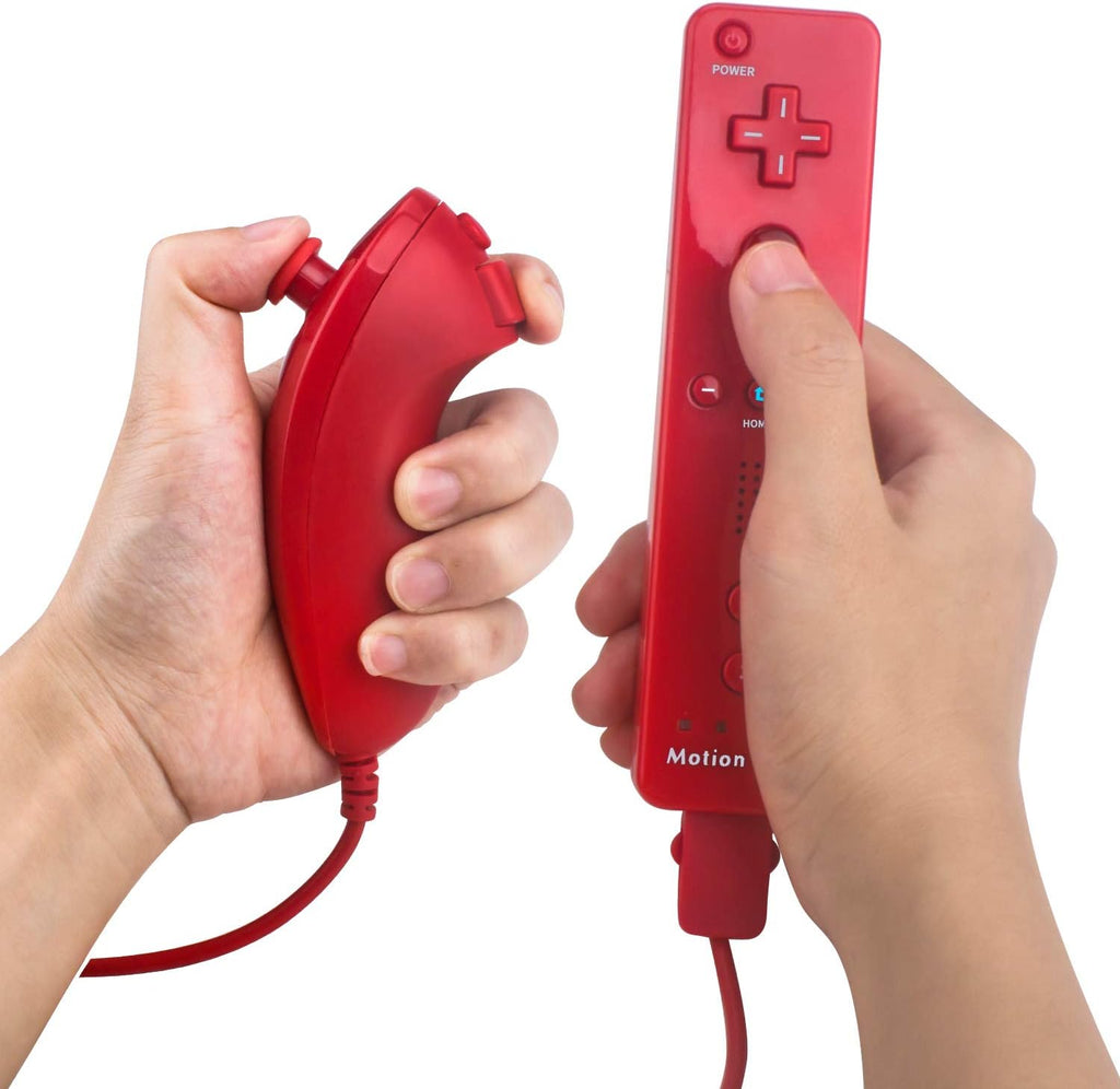 Motion Plus Wii Controllers 2Packs with Nunchucks, Wii Remote Controllers Compatible for wii and Wii U with Built in Motion Plus