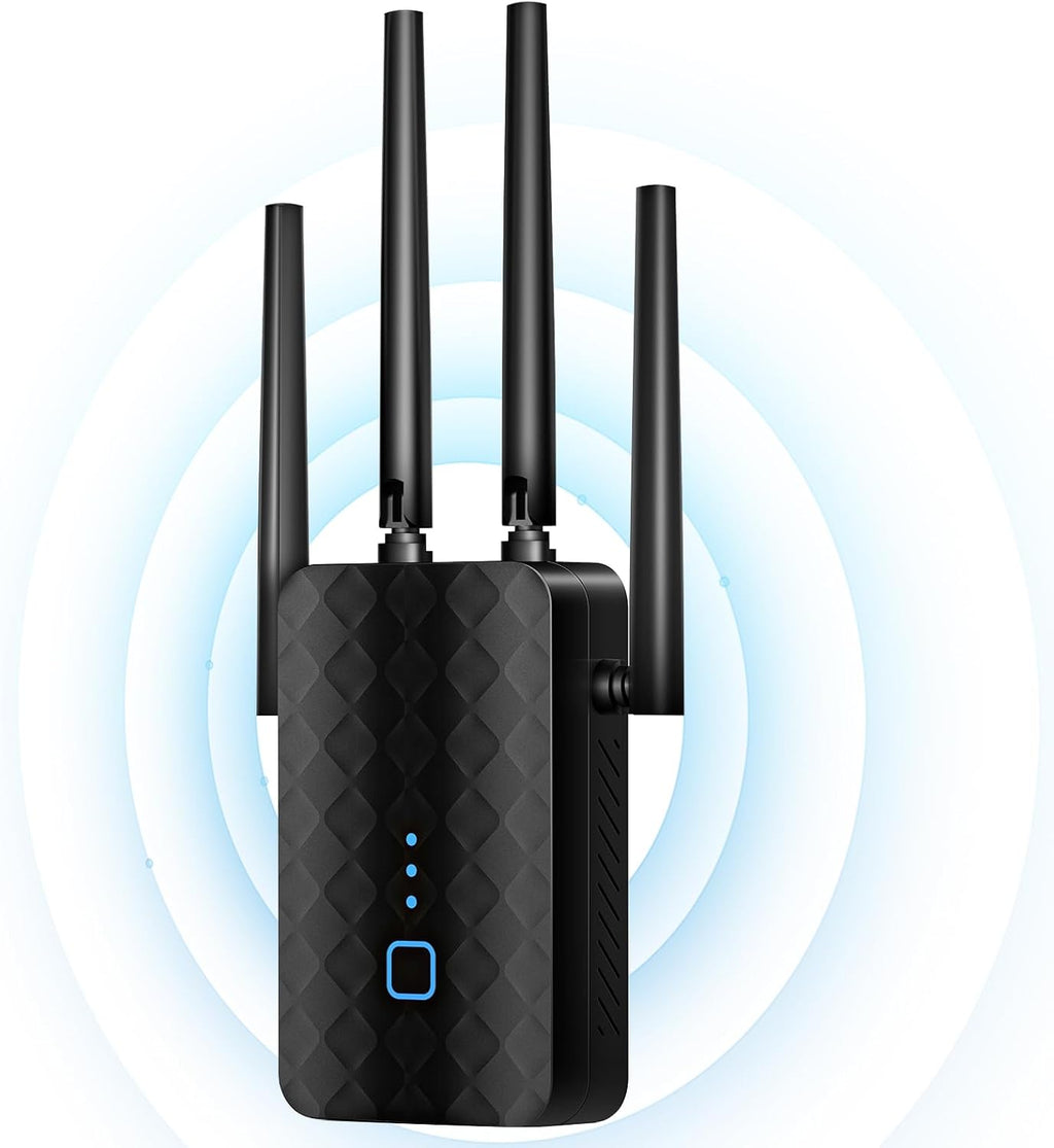 WiFi Extender Signal Booster, Dual Band 5.8GHz&2.4GHz, WiFi Booster Covers Up to 10000 Sq.ft, WiFi Repeater 1.2Gbps with Ethernet Port, One-tap Setup, Made for USA
