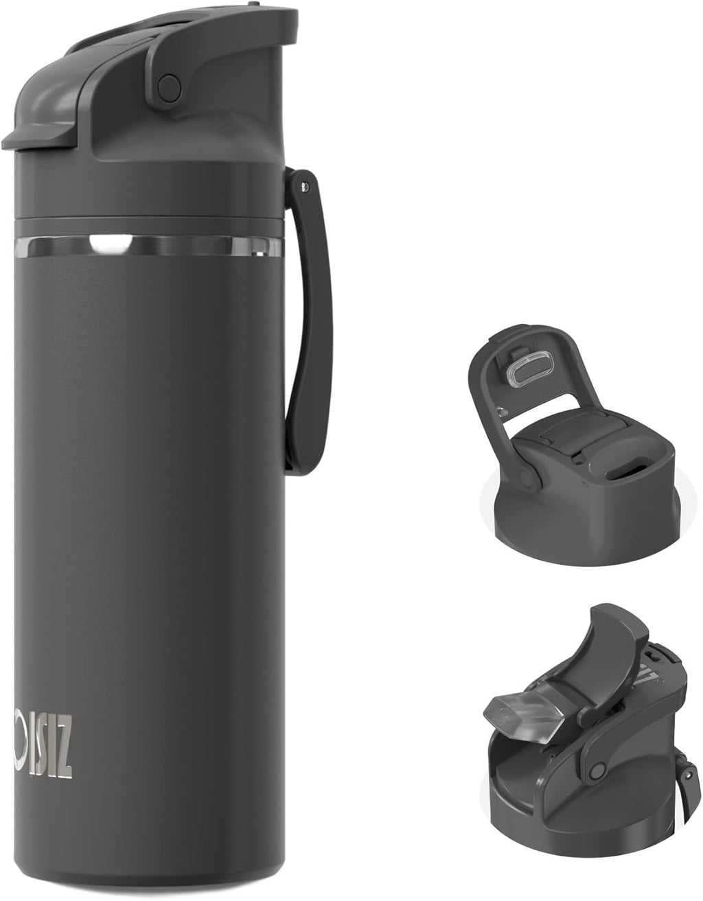 OISIZ Insulated Water Bottle 20 oz with 2 in 1 Spout and Straw Lid,One Click Safety Lock,100% Leakproof,Keep Cold 24H,Vacuum Stainless Steel Water Bottle for School,Travel and Sports,Dishwasher Safe
