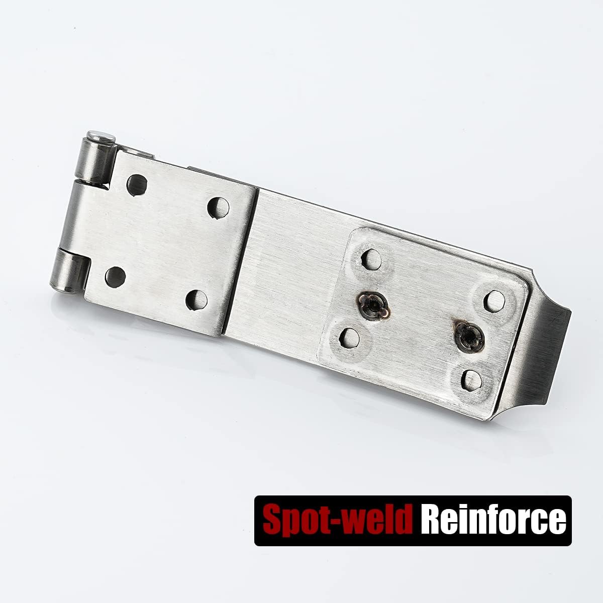 JQK Door Hasp Latch Lock, 5 Inch Stainless Steel Safety Packlock Clasp, Brushed Finish 4 Pack, DL130-BN-P4