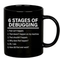Panvola Stages Of Debugging Computer Programmer Gift Funny Programming Mug For Dad Husband Boyfriend Coworker From Wife Girlfriend Friends Coffee Cup (11 oz, Black)
