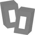 LIDER Matte Finish Decorator Switch Cover, Screwless Wall Plate, Mid-Size 1-Gang 4.88" x 3.11", Unbreakable Polycarbonate Thermoplastic, UL Listed, LSWP-31M-GY10P, Gray, 10 pack