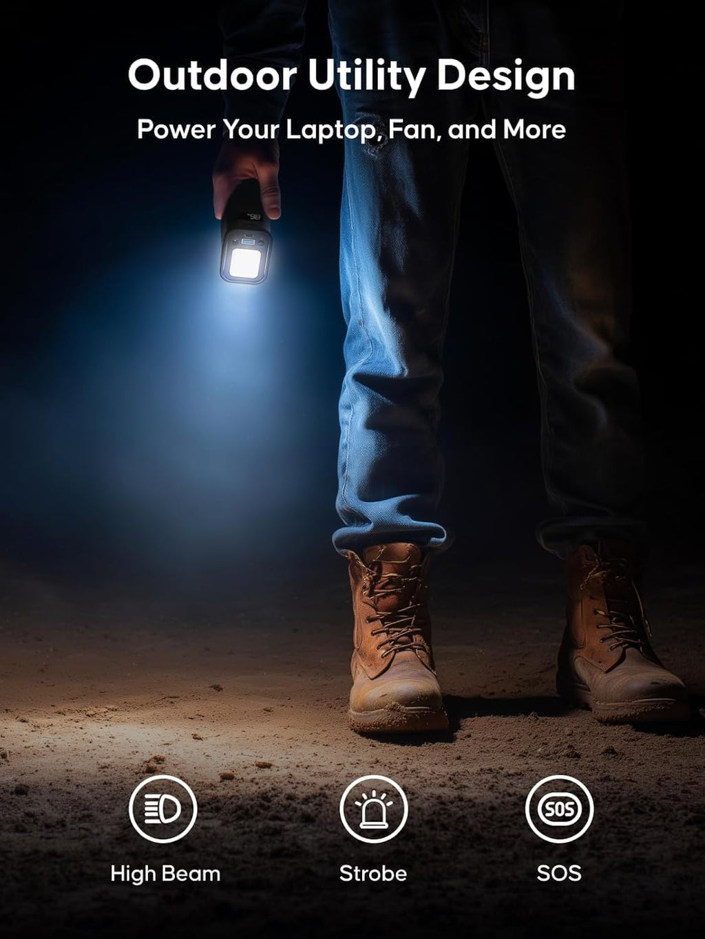 Portable Power Station 99Wh 27000mAh Camping Lithium Battery Large Power Bank with AC Outlet 70W for Home Backup Outdoor Emergency RV Van Hunting