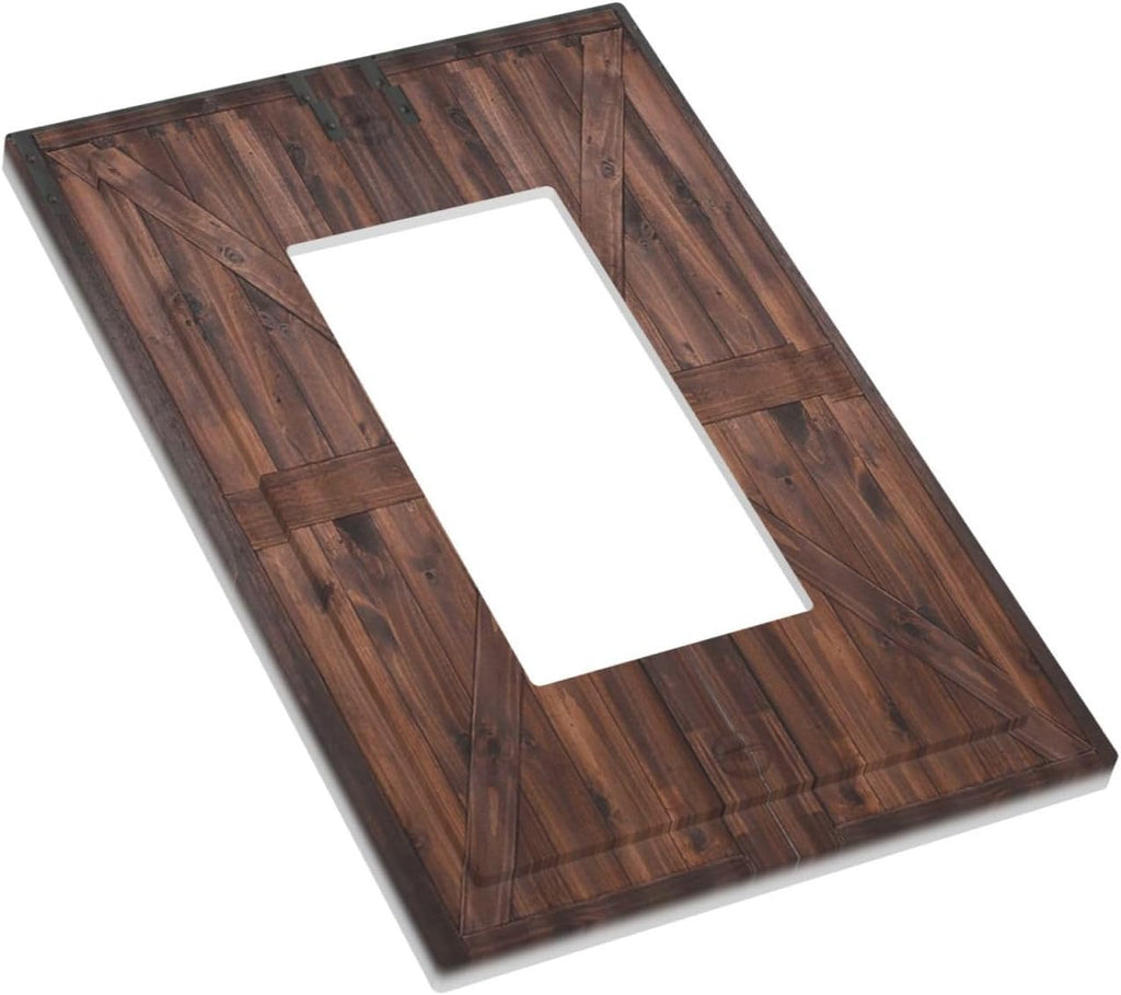 Decorative Outlet Covers Vintage Brown Farmhouse Barn Door 1 Gang Rocker Light Switch Cover Plate Single Wall Plates for Electrical Outlets Switch Plate Covers Faceplate for Bedroom Home Decor