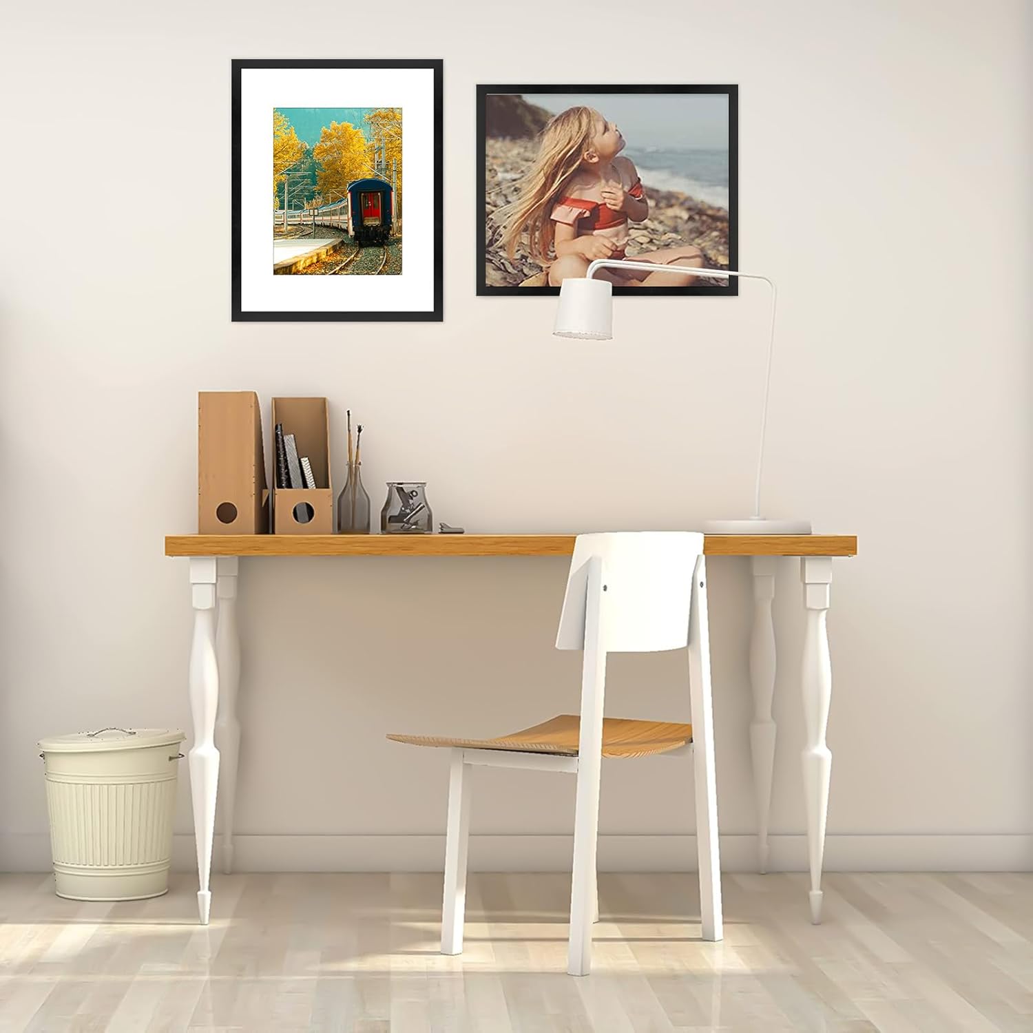 Golden State Art, 16X20 Picture Frame with Mat for 11X14 - High Definition Glass Wall Mounting Horizontal Vertical Display (Black, 2 Pack)