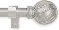 Silver Curtain Rods for Windows 72 to 144 Inch Adjustable Long Window Curtain Rod 7/8" Diamete Heavy Duty with Decorative Finials for Farmhouse Bedroom Living Room Kitchen Outdoor