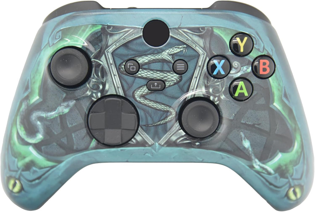 ProControllers LLC Hand Airbrushed Fade Custom Controller Compatible with Xbox Series X/S & Xbox One (Series X/S Green Snake)