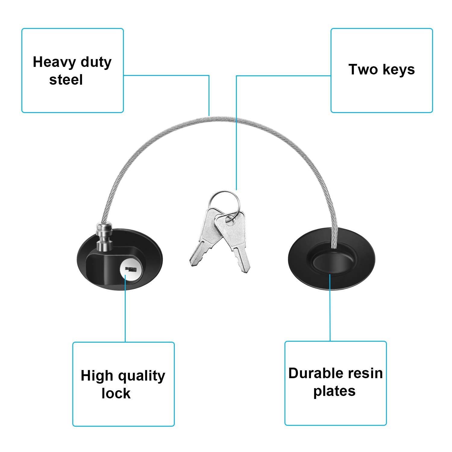 Hotop 4 Pack Cabinet Locks with Keys Mini Fridge Refrigerator Locks for Kids Toddlers Self Adhesive Child and Baby Proofing Safety for Deep Freezer Drawers Doors Latch(White and Black)