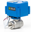 U.S. Solid Motorized Ball Valve with Manual Function - 1/2" Stainless Steel, Full Port, 85-265V AC, 2-wire Automatic Return, Normally Closed