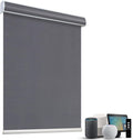 SmartWings Motorized Light Filtering Roller Shades 60% Blackout Custom Size, Rechargeable Battery, Works with Matter/Apple HomeKit, Alexa, Thread/Zigbee, Remote Optional, 60% Twilight Heather Grey
