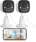 Jennov 2K Security Cameras, WiFi Indoor Cameras for Home Security, Plug in Powered Pet Cams, Dual-Band (5GHz/2.4GHz), Color Night Vision, 2-Way Audio, Human Motion Detection, IP66 Waterproof Outdoor