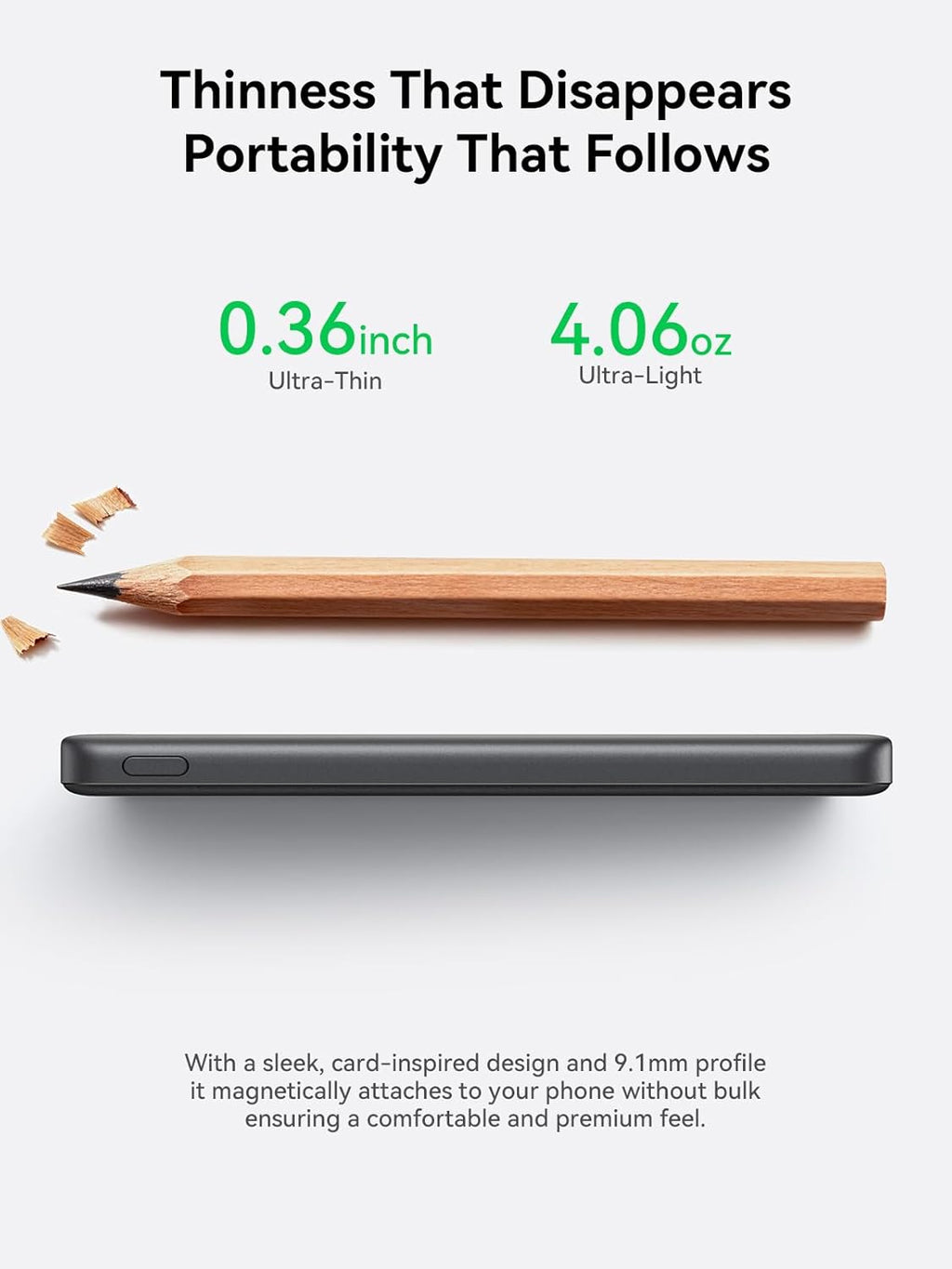 THREEKEY 0.3'' Ultra Slim for MagSafe Portable Charger, 5000mAh Card Slim Magnetic Power Bank,15W Wireless Fast Charging Battery Pack for iPhone 17 Air 16 15 14 13 12 Pro Max Plus (Ice Grey)