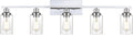 MELUCEE Modern Vanity Lights for Bathroom 5 Lights Chrome Finish with Clear Glass Shade, Contemporary Metal Wall Light Fixtures for Dressing Table Mirror Cabinets (Patent No.: US D963914 S)