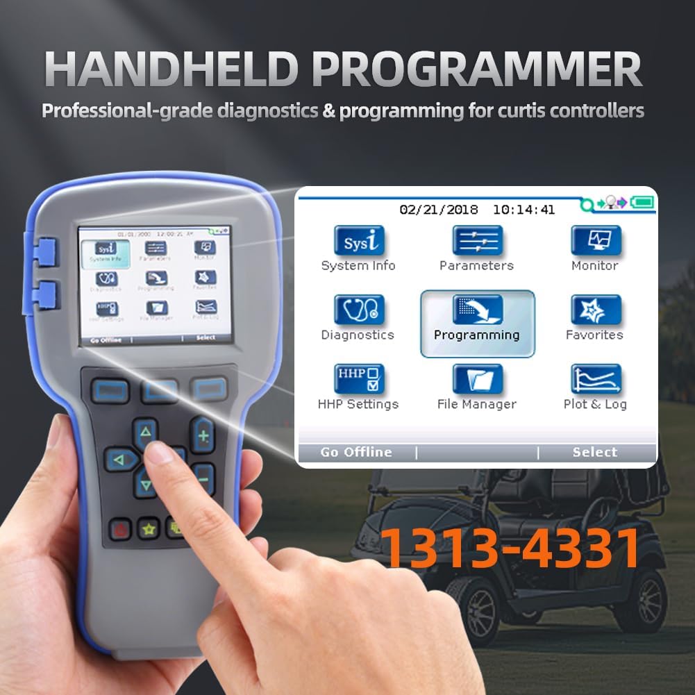1313-4331 Handheld Programmer for Curtis, OEM Level Handset Programmer Universal Diagnostic & Programming Tool Compatible with 1313-4331, 1313-4431 for Forklifts, Golf Carts, Pallet Jacks, AWP