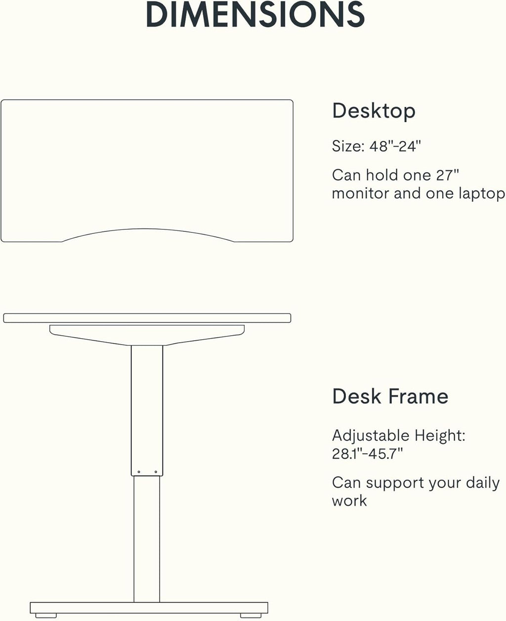 FLEXISPOT EN1 Bamboo Standing Desk, 48 x 24 Inches Whole-Piece Electric Height Adjustable Desk for Home Office (Silver Frame + Bamboo Curved Desktop, 2 Packages)