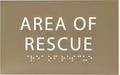 6" X4" Area of Rescue Sign - ADA Compliant Tactile Graphics Grade 2 Braille Text Wall Sign | Emergency Assistance, Refuge Place Sign for Schools, Offices, Apartments & Restaurants