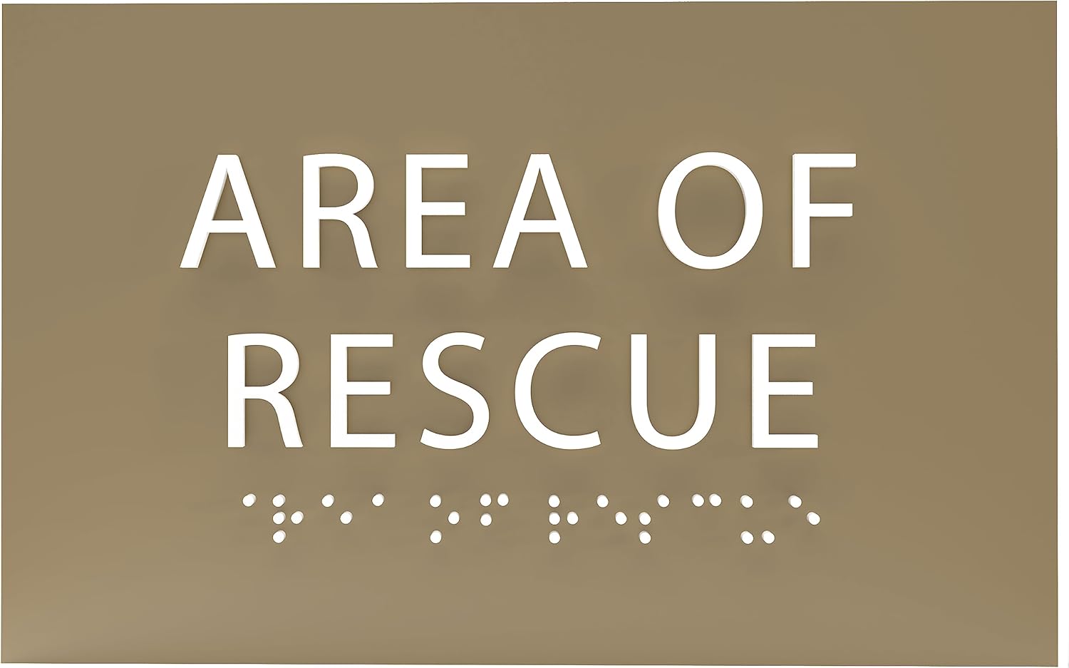 6" X4" Area of Rescue Sign - ADA Compliant Tactile Graphics Grade 2 Braille Text Wall Sign | Emergency Assistance, Refuge Place Sign for Schools, Offices, Apartments & Restaurants