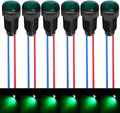 6pcs Green LED Indicator Pilot Light 110VAC Mounting Hole Size 10mm(Flame Retardant Plastic Shell)