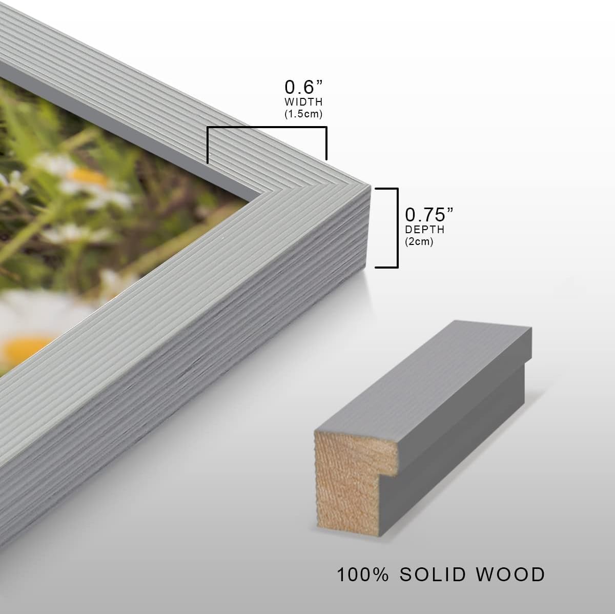 Renditions Gallery Set of 9, 11X14 Custom Photo Prints with Real Wood Picture Frames. Create Personalized Photos with Peel & Stick Photo Frames. Gray Frame
