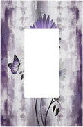 Outlet Covers Purple Daisy White Floral Butterfly Flowers 1 Gang Wall Plates Single Rocker Light Switch Covers Decorative Switch Plates Electrical GFCI Panel Covers for Home Office Decor 5 X 3 IN